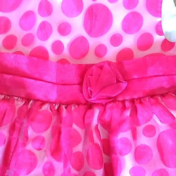 Blueberi Boulevard STUNNING PINK DOT PARTY DRESS w/BOW - Picture 5 of 14